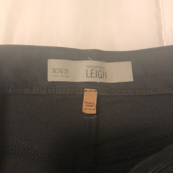 Topshop Moto Leigh jeans in dark olive green - Picture 2 of 6